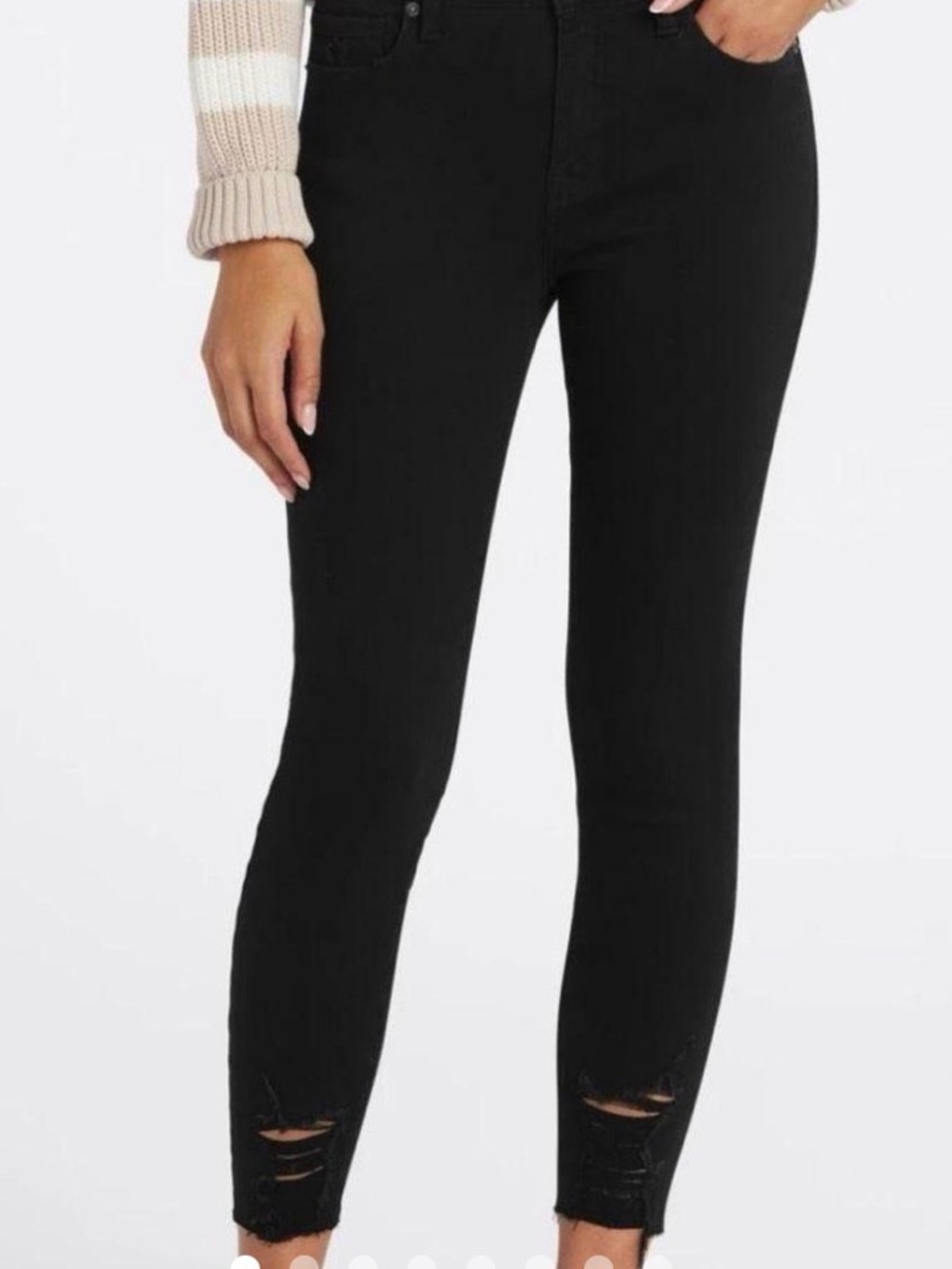 pistola Black High-Rise Skinny Jeans with Raw Hem size 32”